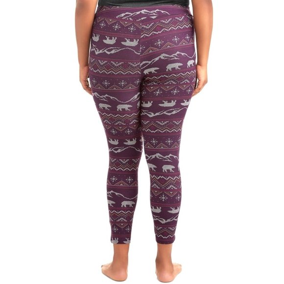 Terra & Sky Polar Bear Leggings Plus Size 2X 3X 4X - Picture 2 of 7